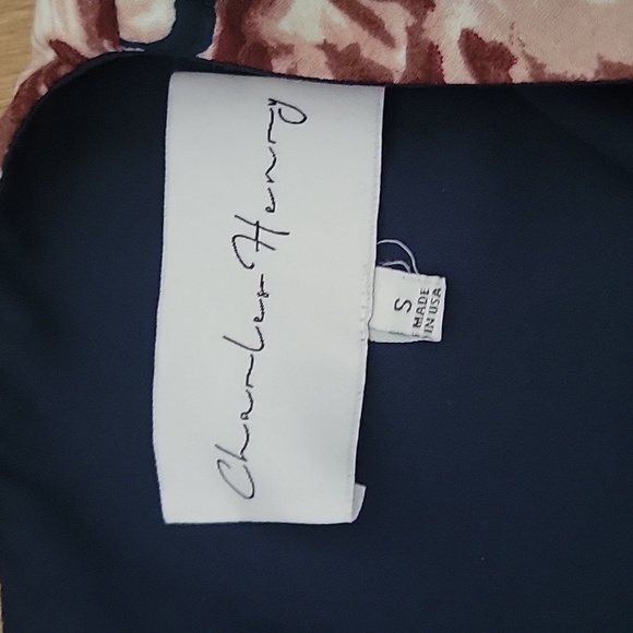 Charles Henry Flutter Sleeve Shift Dress Blue Pink Floral Tie Waist Small - Picture 8 of 11